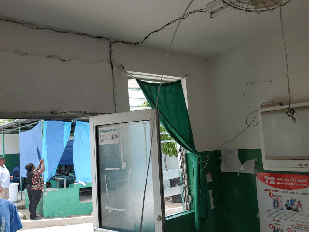 Damage to Hospital Infrastructre after 2021 Earthquake in South of Haiti